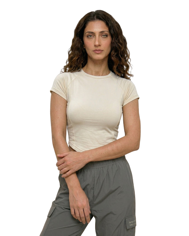 FLEX FORM COTTON TEE Cream