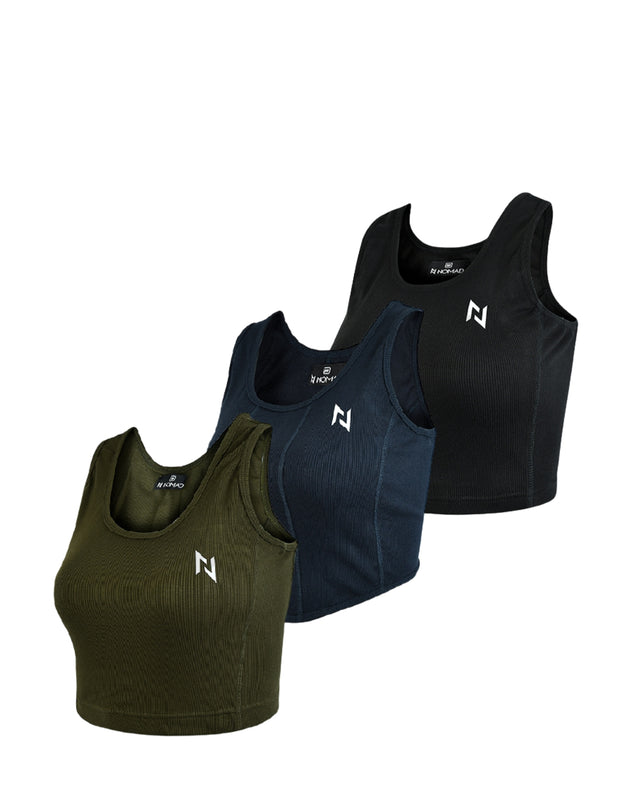 PACK OF 3 CROP TOPS
