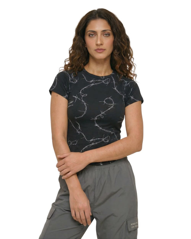 FLEX FORM WIRE COTTON TEE BLACK