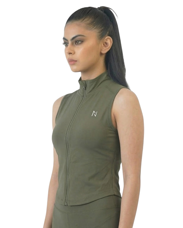 AEROSKIN SLEEVELESS COMPRESSION JACKET OLIVE