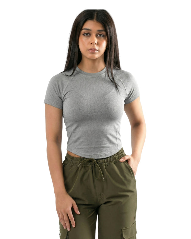 FLEX FORM COTTON TEE GRAY