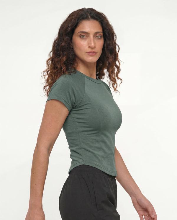 FLEX FORM COTTON TEE Balsam Green