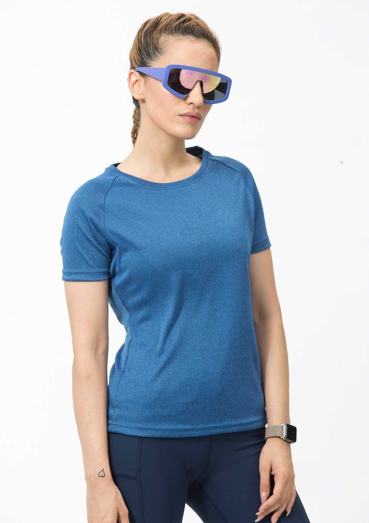 DRY FIT SHORT SLEEVES CREW-BLUE - Nomad Apparel