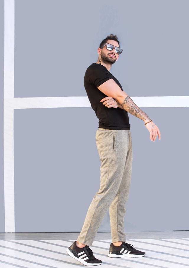 JAQUARD TROUSERS - CHARCOAL - Nomad Apparel