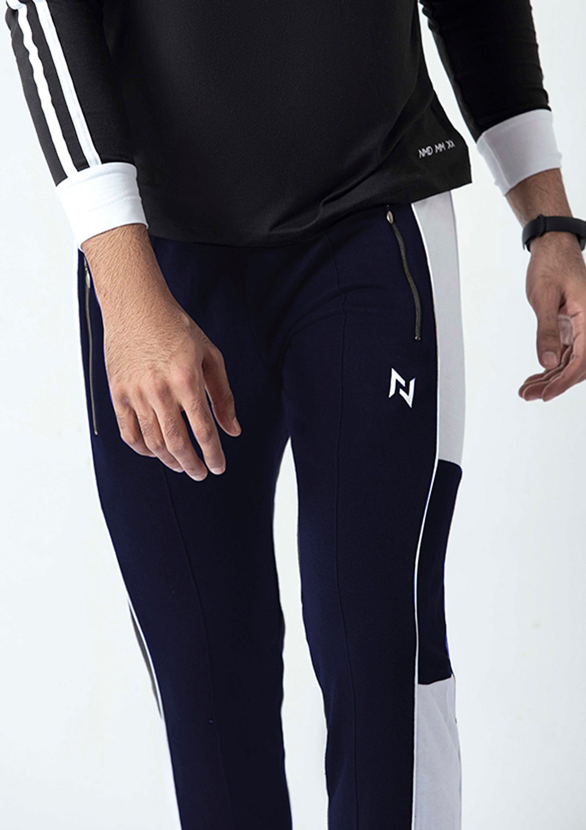 NAVY SIDE PANEL TROUSERS - Nomad Apparel