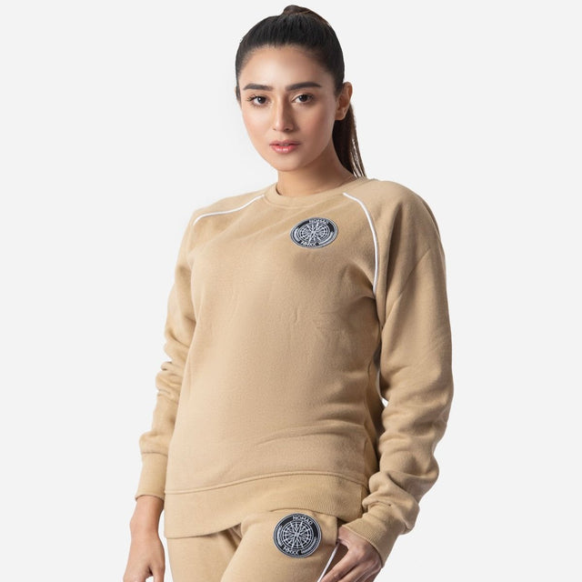 BEIGE WATER REPELLENT SWEATSHIRT - Nomad Apparel