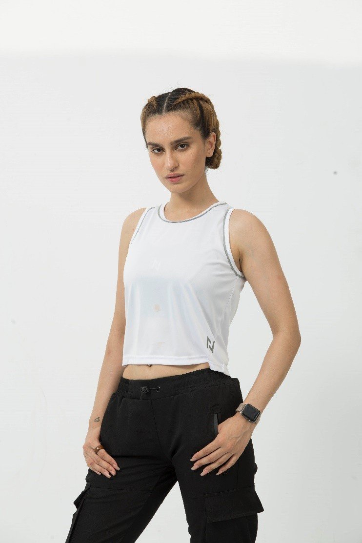 REFLECTIVE PIPING CROP TOP - Nomad Apparel